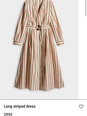 Striped Cream and Rust Maxi Dress with Belt